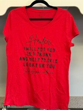 Red Short Sleeve Graphic Tee - Bold Script & Statement new